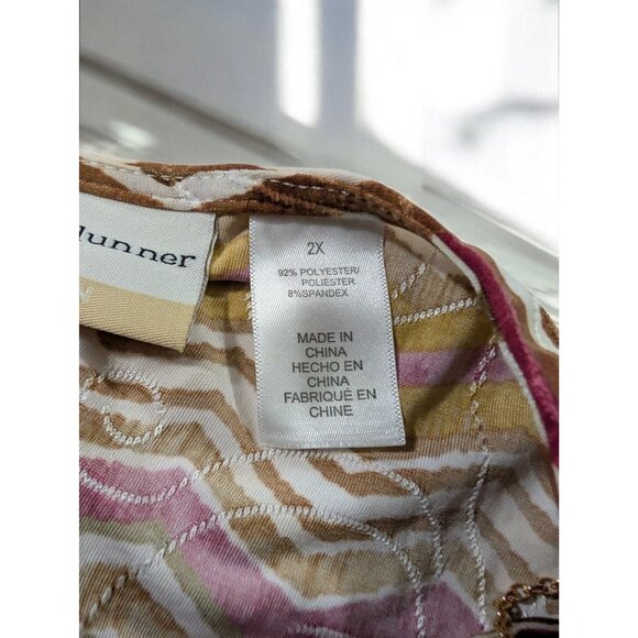 NWT $68 Alfred Dunner Top PLus Size 2X XX TwoFer Layered Necklace Zigzag Blouse - Picture 4 of 11